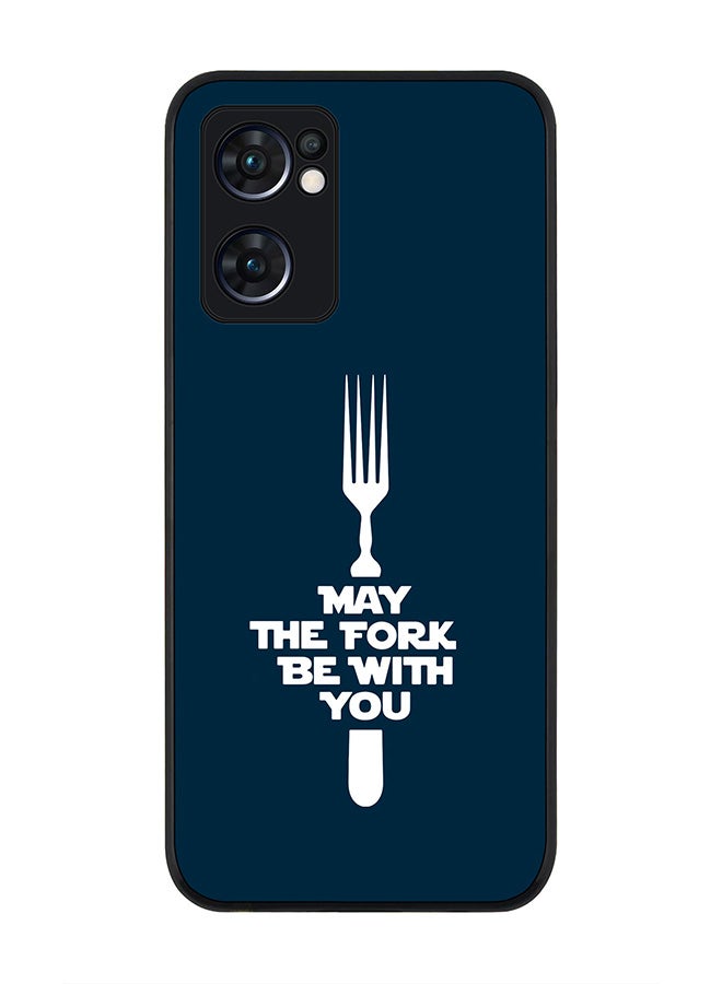 Stylizedd Rugged Black edge case for Oppo Find X5 Lite, Slim fit Soft Case Flexible Cover - May the fork - Image 1