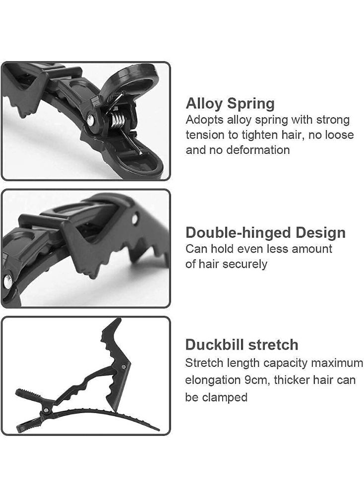 LA PERLA TECH  Crocodile hair section clips with non slip grip for home, parlour and salon use, set of 6 pieces - Image 5