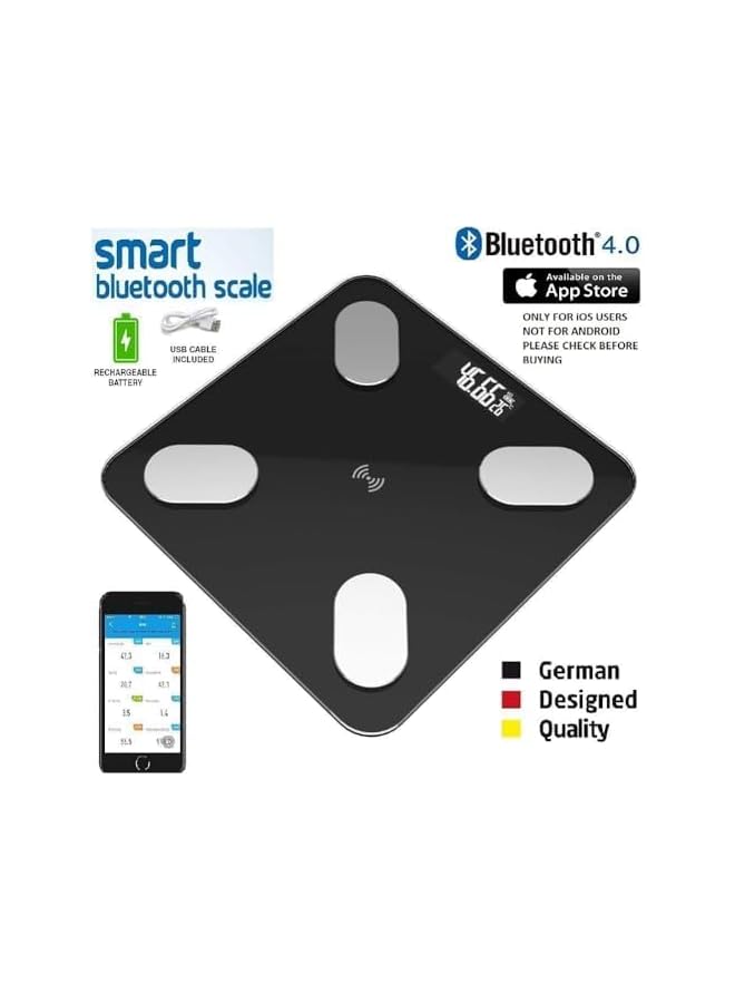 PROMASS Smart Body Fat Scale with Wi-Fi & Bluetooth, Digital Bathroom Scale LED Display, Smartphone App, Body Fat Weight Scale,Heart Rate, Body Fat, BMI, Muscle & Bone Mass, Weighting Scale (Black) - Image 4