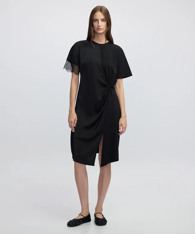 Ipekyol Lace Trim Mixed Dress