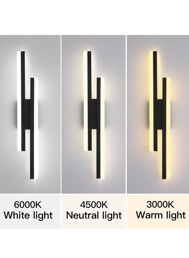 ياتاي إنارة مصابيح حائط LED لغرفة النوم (تغليف جديد)، شمعدان جداري قابل للتعتيم، 19.6 بوصة بجانب مصباح مثبت على الحائط، مصباح حائط حديث أسود لغرفة النوم وغرفة المعيشة والحمام (أسود) - Image 5