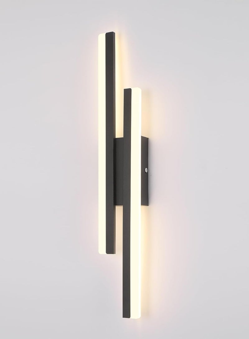 ياتاي إنارة مصابيح حائط LED لغرفة النوم (تغليف جديد)، شمعدان جداري قابل للتعتيم، 19.6 بوصة بجانب مصباح مثبت على الحائط، مصباح حائط حديث أسود لغرفة النوم وغرفة المعيشة والحمام (أسود) - Image 1