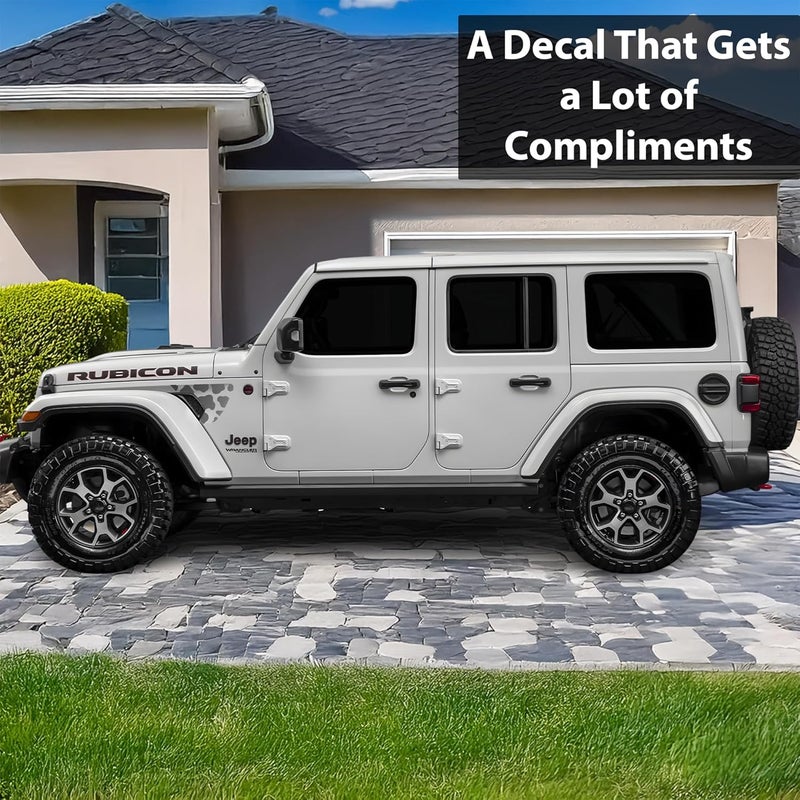 BOGAR TECH DESIGNS Precut Animal Cow Print Side Fender Vent Vinyl Decal for Jeep Wrangler JL 2018-2025 & Gladiator 2021-2025, Matte Black - Image 2