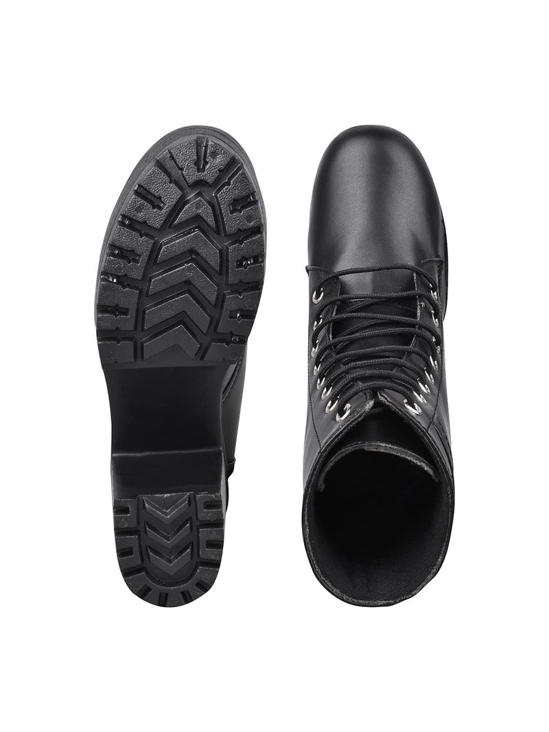 Shoetopia بوتات شوتوبيا للنساء والفتيات ذات الكعب العالي والأربطة - Image 5