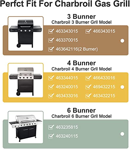 Criditpid Grill Replacement Parts for Charbroil Advantage 3 Burner 463343015, 463335115, 463435115, 463436815, 463370015, 2 Burner 463642116, 463642015 Models. Grill Burners, Heat Plates and Crossover Tubes - Image 2