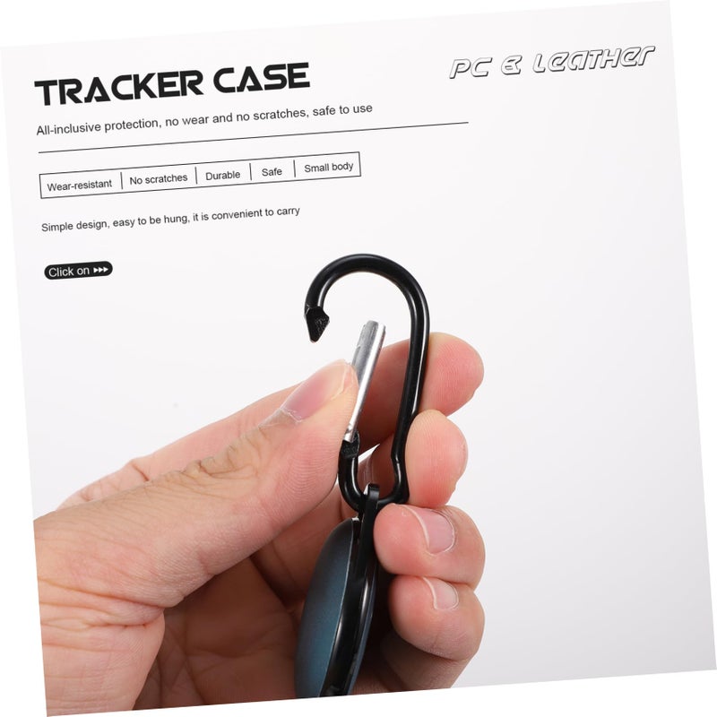 Scratch Resistant Keychain Tracker Cover with Hook for Travel Everyday Use Black - Image 4