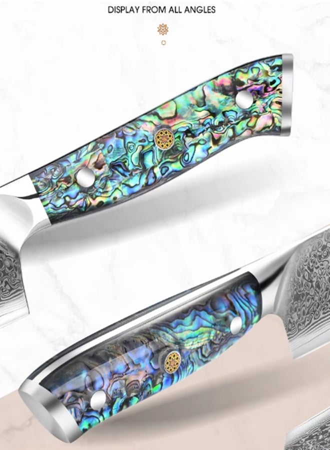 Osowake 8 Inch Chef Knife, Damascus Steel Kitchen Chef's Knife Razor Sharp Meat Cleaver with Ergonomic Natural Resin Handle Cooking Knife,Gift Box - Image 4