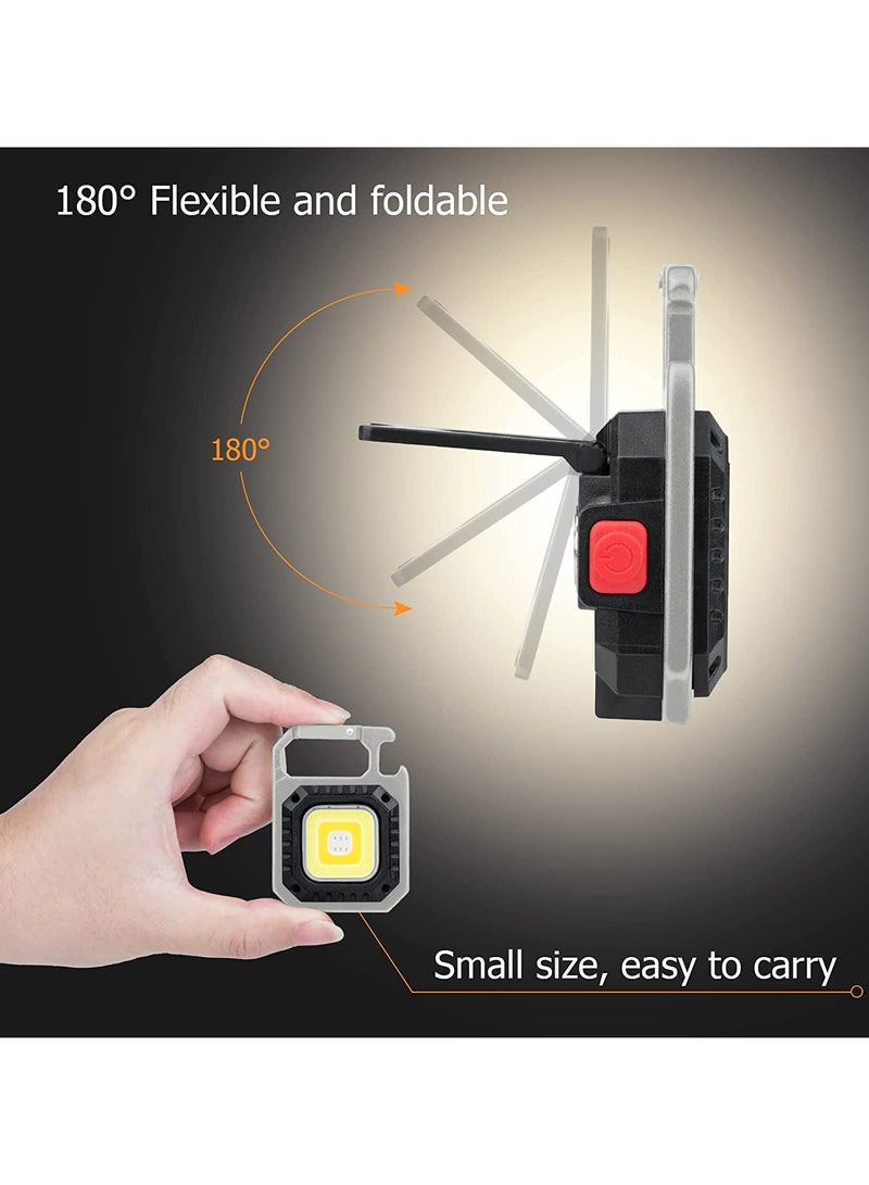 COB Keychain Flashlights, 800Lumens Bright Rechargeable Work Light, 6 Light Modes Portable Small LED Keychain Light, Waterproof Flashlights for Running, Fishing & Camping Accessories  - Image 4
