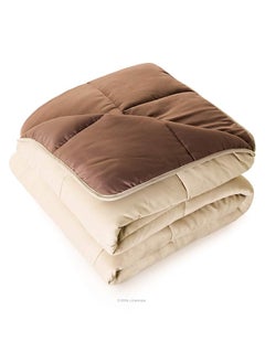 erorex All Season Reversible Down Alternative Quilted Comforter Corner Duvet Tabs Hypoallergenic Plush Microfiber Fill Box Stitched Machine Washable Sand Mocha Twin  - Image 2