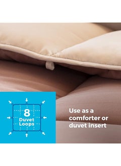 erorex All Season Reversible Down Alternative Quilted Comforter Corner Duvet Tabs Hypoallergenic Plush Microfiber Fill Box Stitched Machine Washable Sand Mocha Twin  - Image 4