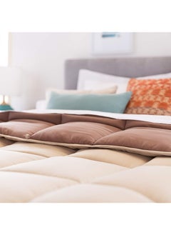 erorex All Season Reversible Down Alternative Quilted Comforter Corner Duvet Tabs Hypoallergenic Plush Microfiber Fill Box Stitched Machine Washable Sand Mocha Twin  - Image 5