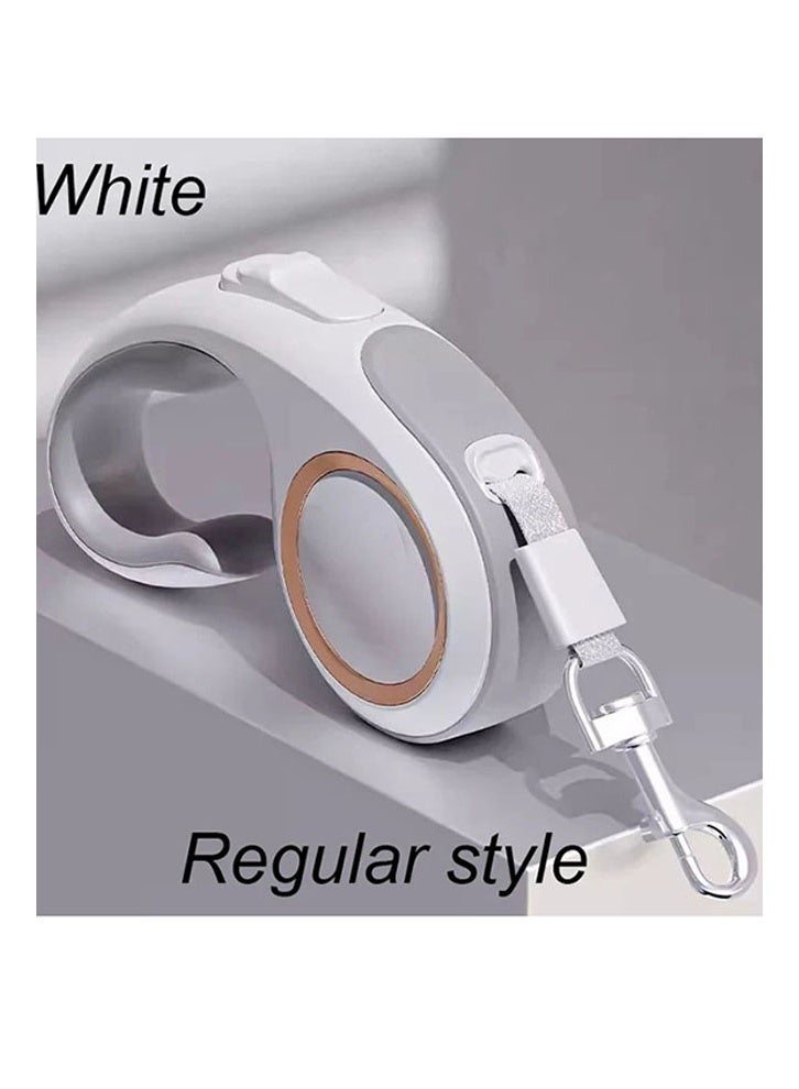 ZCM-HAPPY Pet Leash for Dogs Reflective Tangle Free Comfortable Handle and Durable Nylon Design Retractable White 5M Specifications (L*W): 5M - Image 2