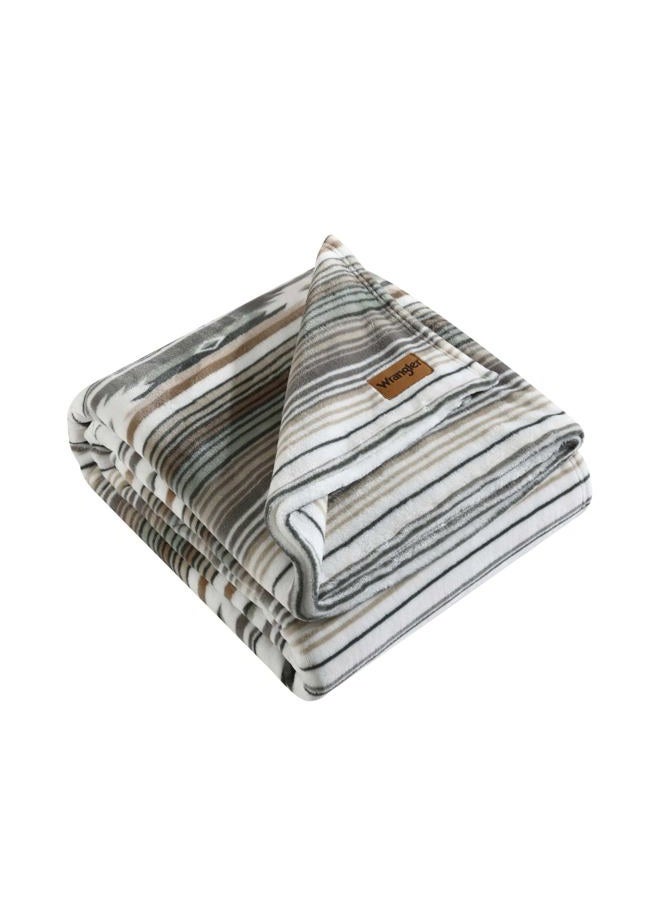 Wrangler Twin Blanket, Ultra Soft Plush Fleece Reversible Bedding, Lightweight Home Decor for All Seasons (Coyote Sands Green, Twin) - Image 1