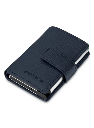 POLICE Javlon Vegan Leather & Alloy Men's Automatic Card Case, RFID Safe - PELGD2206902