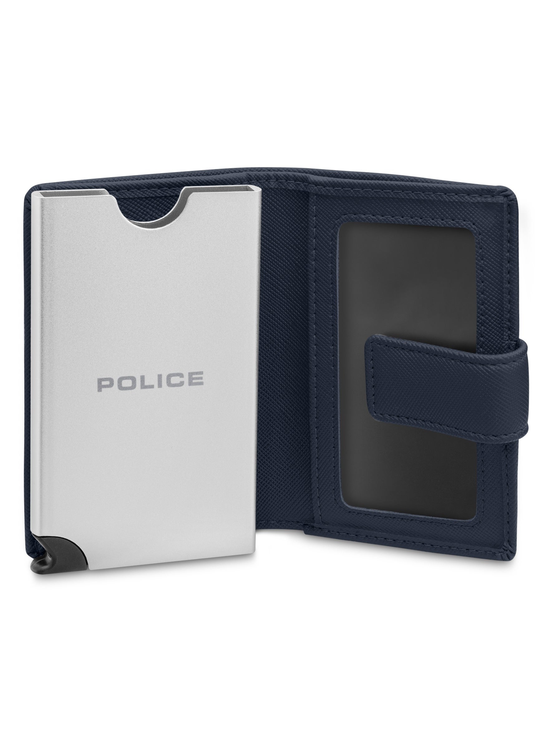 POLICE Javlon Navy Blue Javlon Vegan Leather & Alloy Men's