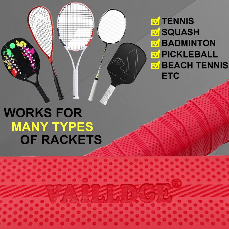 Tennis Racket Grip Tape - Pattern Dots Grip Tape Absorbs Sweat Tennis Grip Anti Slip Overgrip for Tennis Racquet Squash Racket Badminton Baseball Bat Pingpong Paddle - Image 5