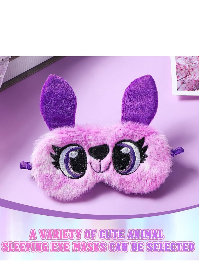 SYOSI - Plush Sleep Eye Mask Cat Animal Soft Faux Fur  Blindfold Covers for Kids Girls and Adult Travel 4 Styles unicorn - Image 1