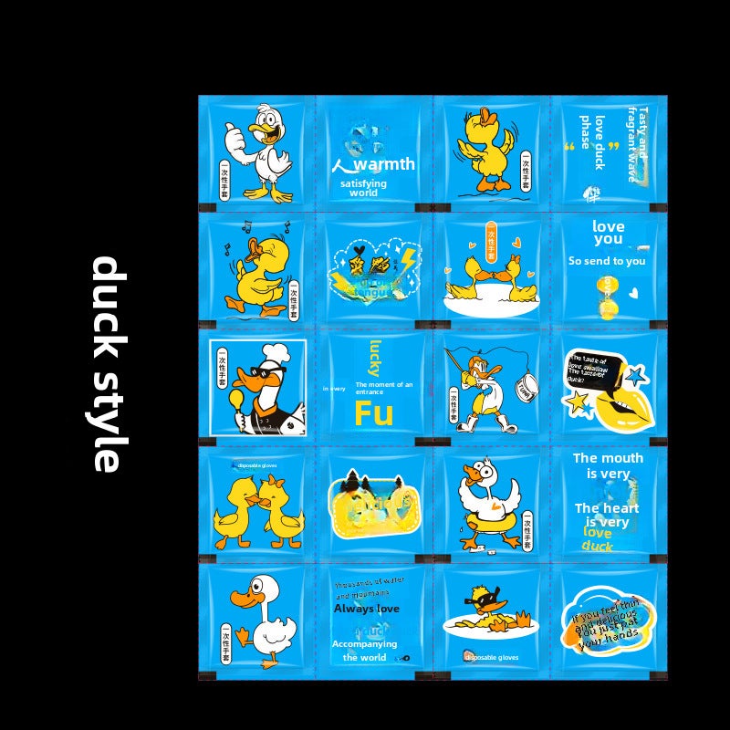 200 Mini Packs Disposable Gloves for Food Little Blue Duck Pearlescent 200 Bag (2 Pack) 