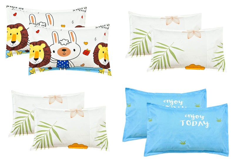RRC Super Soft Brushed Microfiber Cotton Pillow Covers,Set of 4 (Total 8 Pcs) Pillow Covers,17X27(Inches) Pillow Covers - Image 1