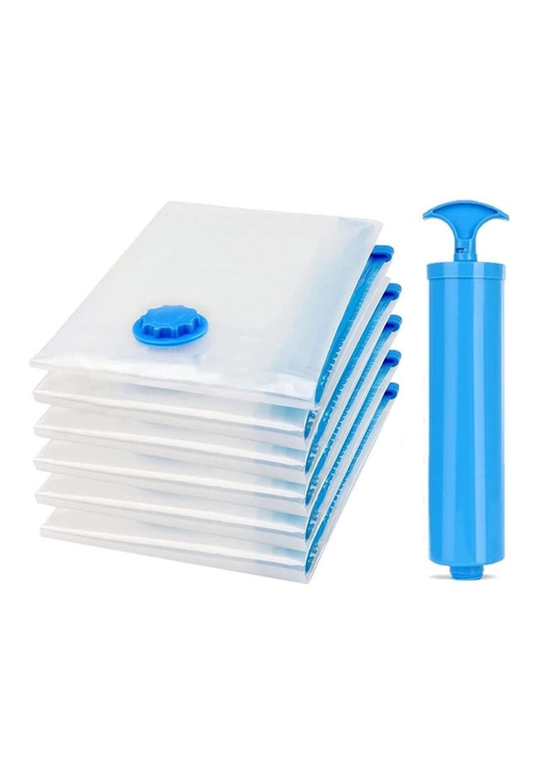 SKY-TOUCH - Vacuum Storage Bags, Space Saver Seal Sealer Clothing Sealed Compression Bags for Clothes, Comforters, Blankets, Pillows, and Bedding with Hand Pump - Image 1