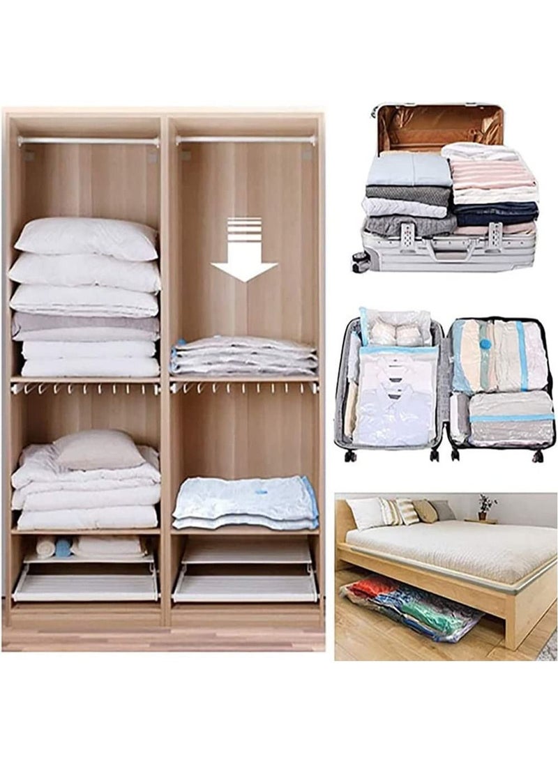 SKY-TOUCH - Vacuum Storage Bags, Space Saver Seal Sealer Clothing Sealed Compression Bags for Clothes, Comforters, Blankets, Pillows, and Bedding with Hand Pump - Image 1