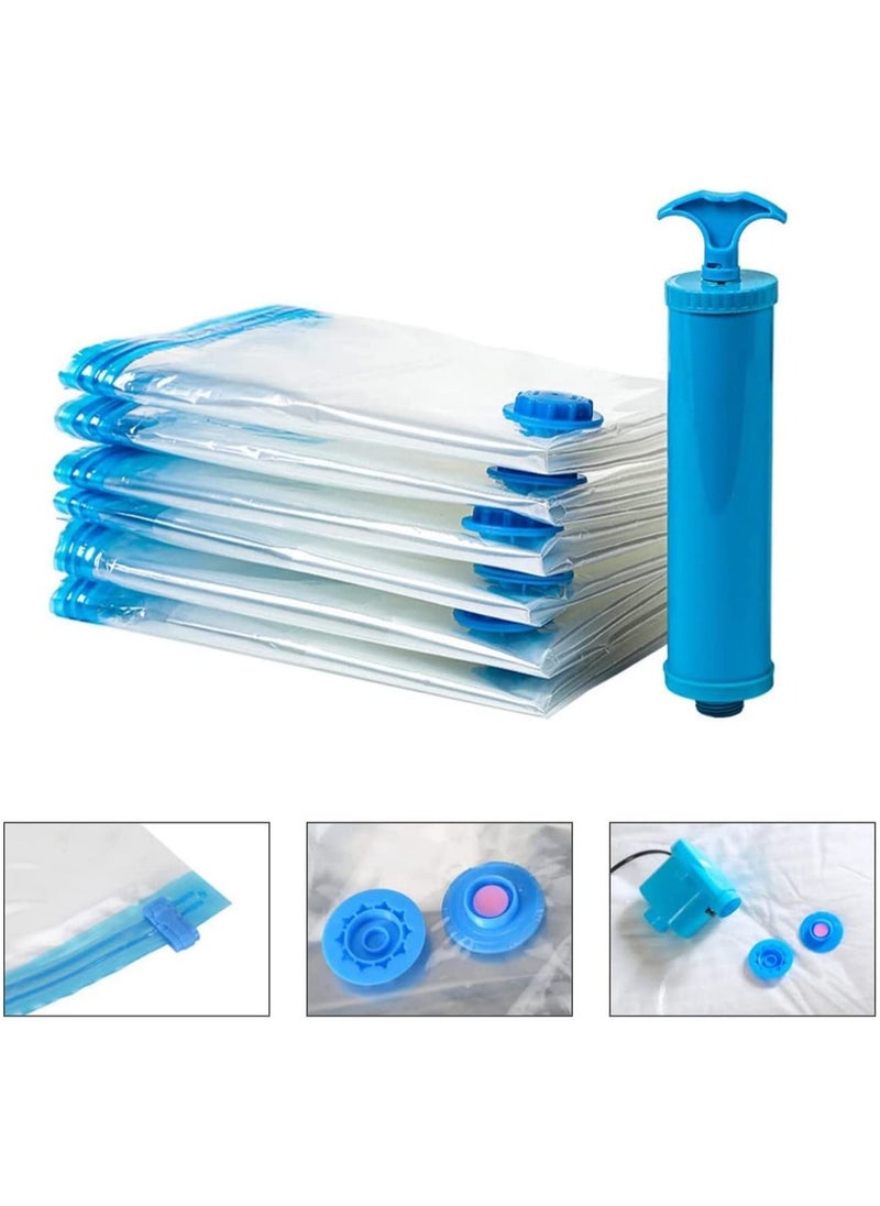 SKY-TOUCH - Vacuum Storage Bags, Space Saver Seal Sealer Clothing Sealed Compression Bags for Clothes, Comforters, Blankets, Pillows, and Bedding with Hand Pump - Image 1