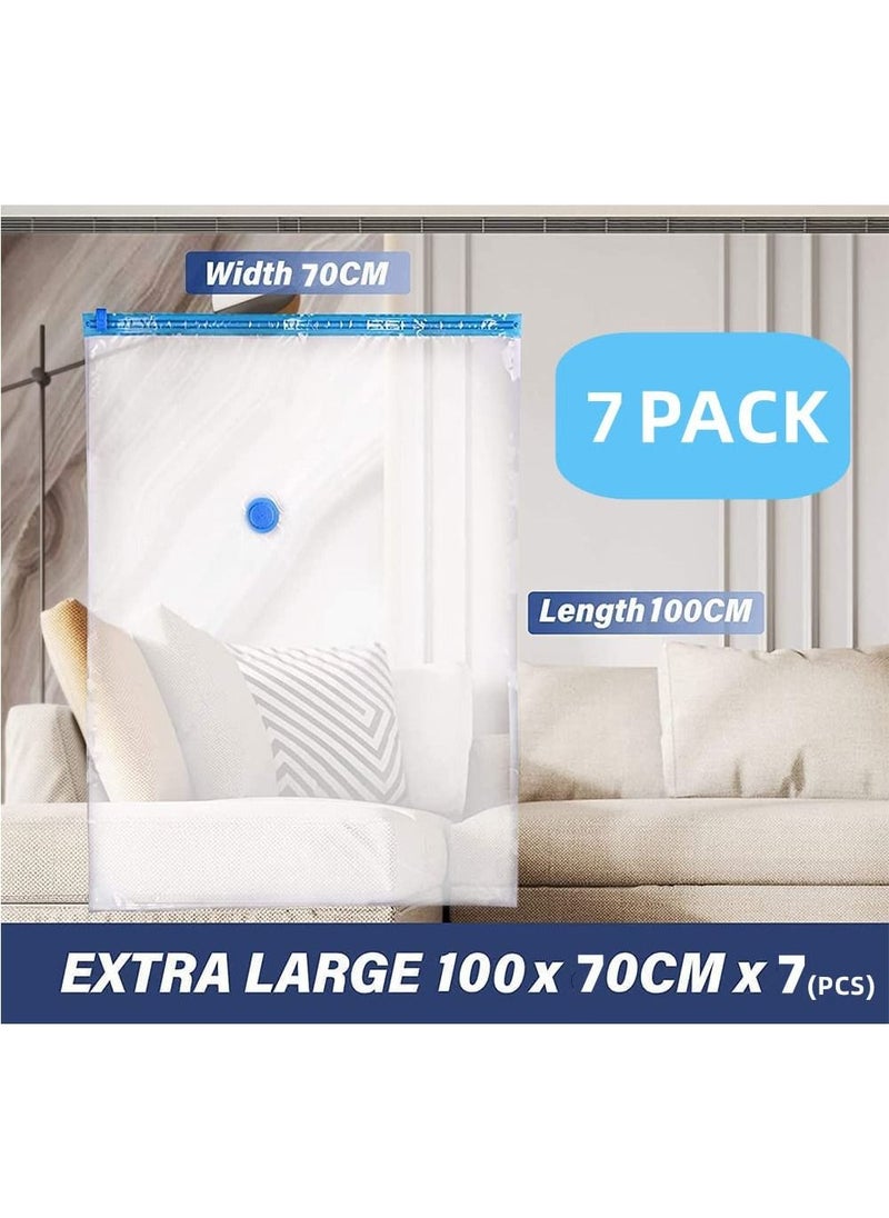 SKY-TOUCH - Vacuum Storage Bags, Space Saver Seal Sealer Clothing Sealed Compression Bags for Clothes, Comforters, Blankets, Pillows, and Bedding with Hand Pump - Image 1