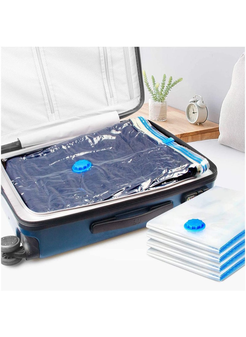 SKY-TOUCH - Vacuum Storage Bags, Space Saver Seal Sealer Clothing Sealed Compression Bags for Clothes, Comforters, Blankets, Pillows, and Bedding with Hand Pump - Image 1