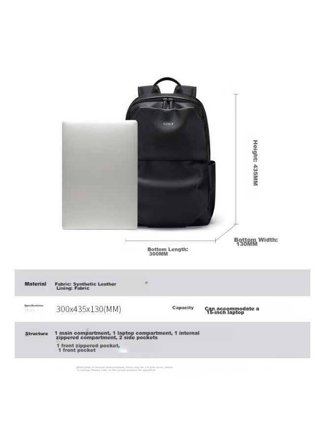 Golf Backpack For Men, Large Capacity, Korean Style, Student Schoolbag, 15-inch Laptop Bag, Travel Bag, Black - Image 5