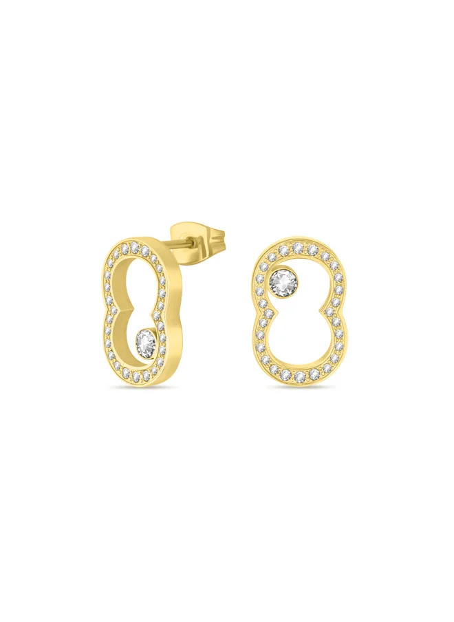 شيروتي 1881 Bianca Gold Plated Mirrored 'C' Motif Earrings for Women