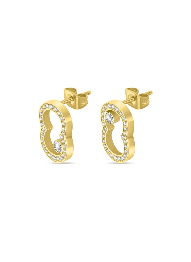 شيروتي 1881 Bianca Gold Plated Mirrored 'C' Motif Earrings for Women