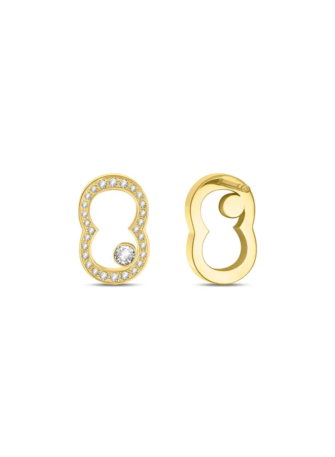 CERRUTI 1881 Bianca Gold Plated Mirrored 'C' Motif Earrings for Women