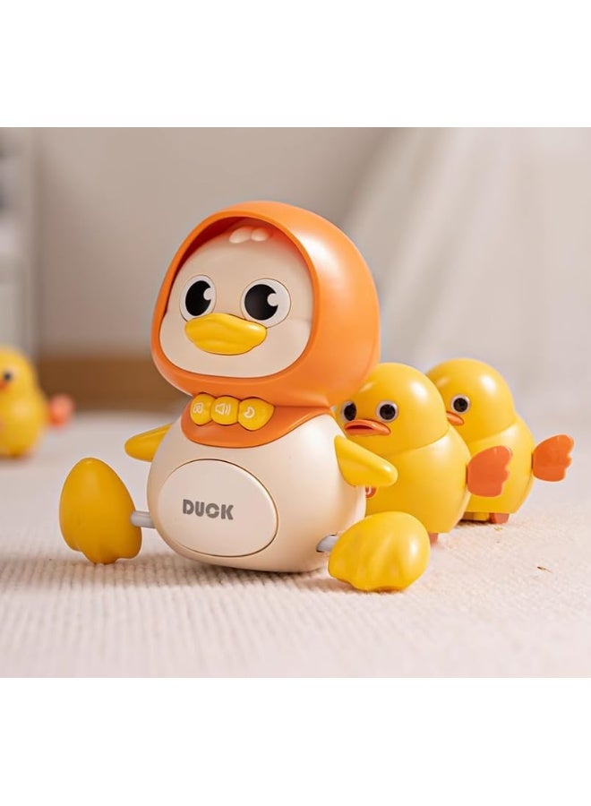 ديك هوم ألعاب زحف للأطفال من 6 إلى 12 شهرًا، لعبة الأم البط والأجنحة الموسيقية، ألعاب وقت البطن المتحركة، لهدايا الاستحمام للبنات والأولاد (صغار البط) - Image 1