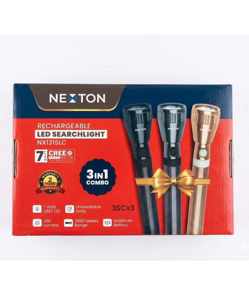 NEXTON RECHARGEABLE LED SEARCHLIGHT 3 IN 1  NX131SLC