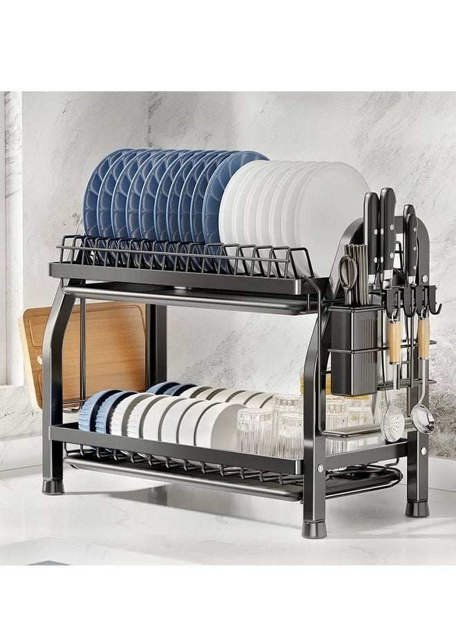 Generic 2-layer metal dish rack saves space and organizes the kitchen  - Image 1