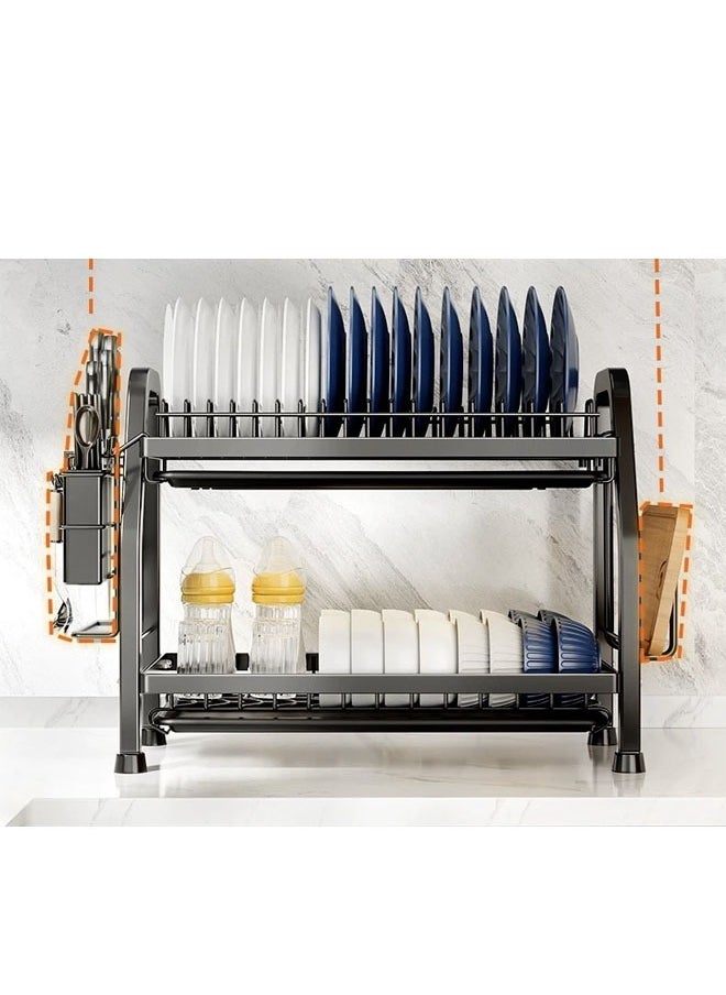 Generic 2-layer metal dish rack saves space and organizes the kitchen  - Image 3