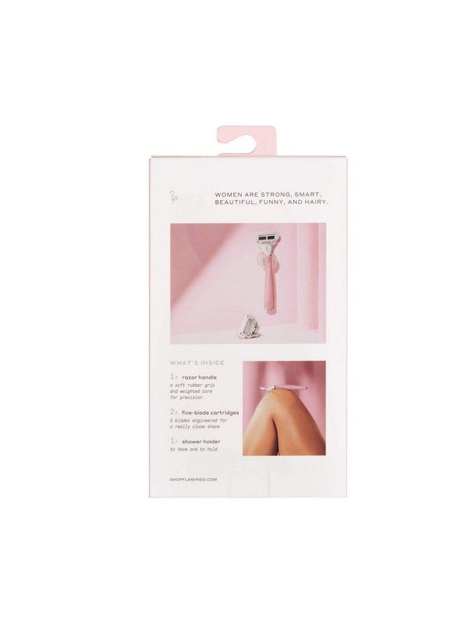 Flamingo Womens 5Blade Razor With Replacement Blade Cartridge Desert Rose - Image 4