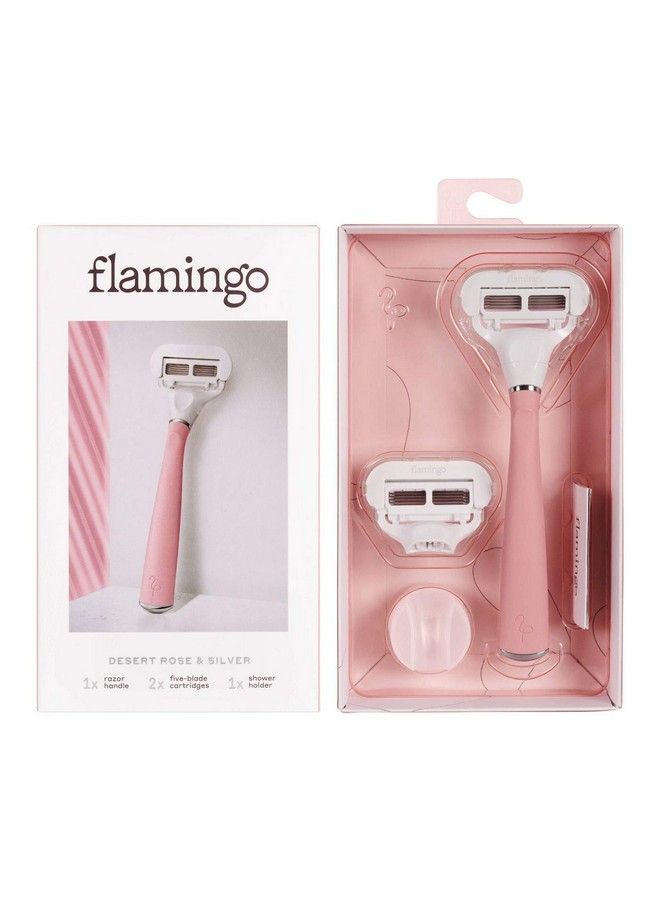 Flamingo Womens 5Blade Razor With Replacement Blade Cartridge Desert Rose - Image 2
