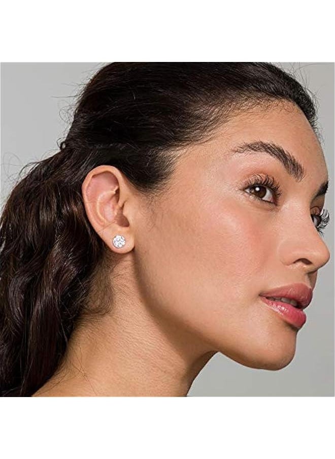 PAVOI - 14K Gold Plated Sterling Silver Cubic Zirconia Stud Earrings for Women | Simulated Diamond CZ Earrings - Image 1