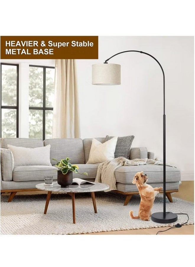 Tiokkss Floor Lamp with Remote Control, Modern Floor Lamp with Bulb,Tall Lamp for Living Room with Hanging Drum Shade and Weighted Base 12 Watt 96V~240V 8-15m Metal  - Image 3