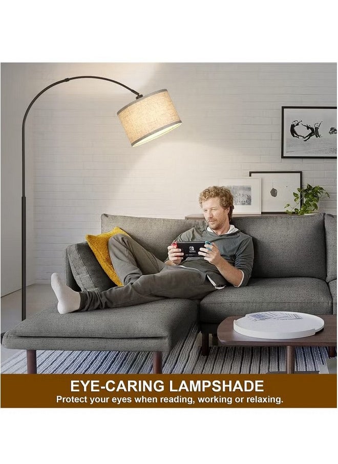 Tiokkss Floor Lamp with Remote Control, Modern Floor Lamp with Bulb,Tall Lamp for Living Room with Hanging Drum Shade and Weighted Base 12 Watt 96V~240V 8-15m Metal  - Image 4