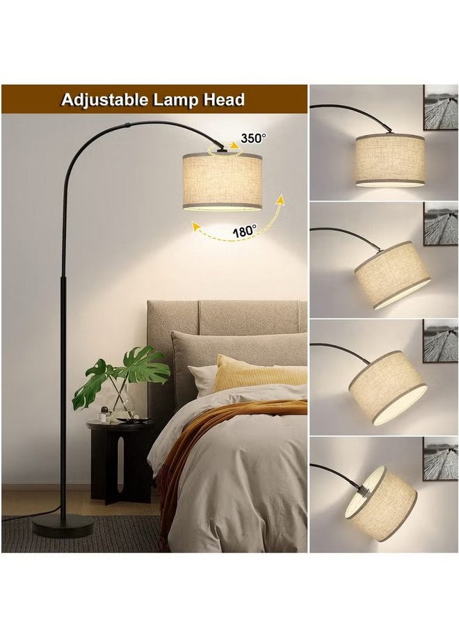 Tiokkss Floor Lamp with Remote Control, Modern Floor Lamp with Bulb,Tall Lamp for Living Room with Hanging Drum Shade and Weighted Base 12 Watt 96V~240V 8-15m Metal  - Image 2