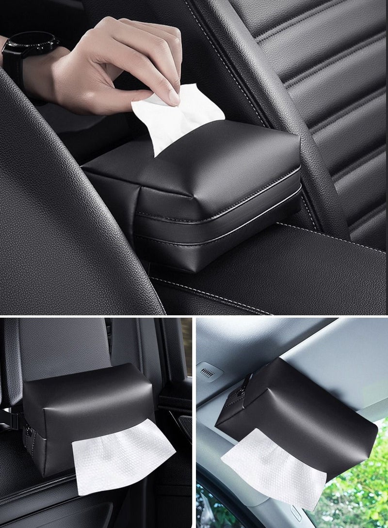 HomarKet Car Tissue Holder Leather –Tissue Box Holder for Car | Leather Tissue Box Cover | Hanging Tissue Box Holder  - Image 1