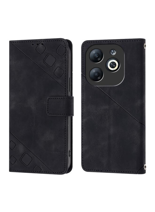 Zaboon Case For Infinix Smart 8 Skin Feel Embossed Leather Phone Case - Image 2