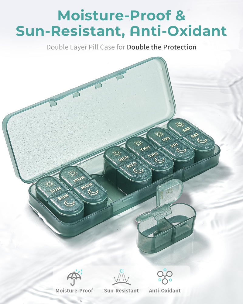 Pillex Pill Organizer 2 Times a Day, AM PM Pill Box 7 Day, Weekly Medicine Organizer with Large Capacity, Travel Pill Case for Medication, Vitamins, Fish Oils, Supplements (Easy to Use, Portable) - Image 4