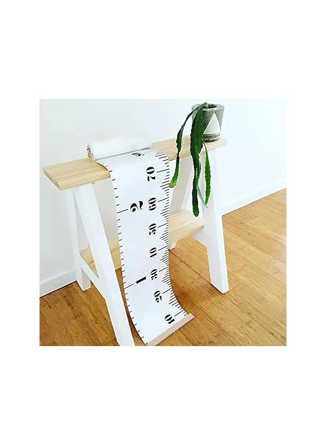 The Bros (20cm x 200cm, White & Black) - Miaro Kids Growth Chart, Wood Frame Fabric Canvas Height Measurement Ruler From Baby to Adult for Child's Room Decoration 20cm x 200cm - Image 5