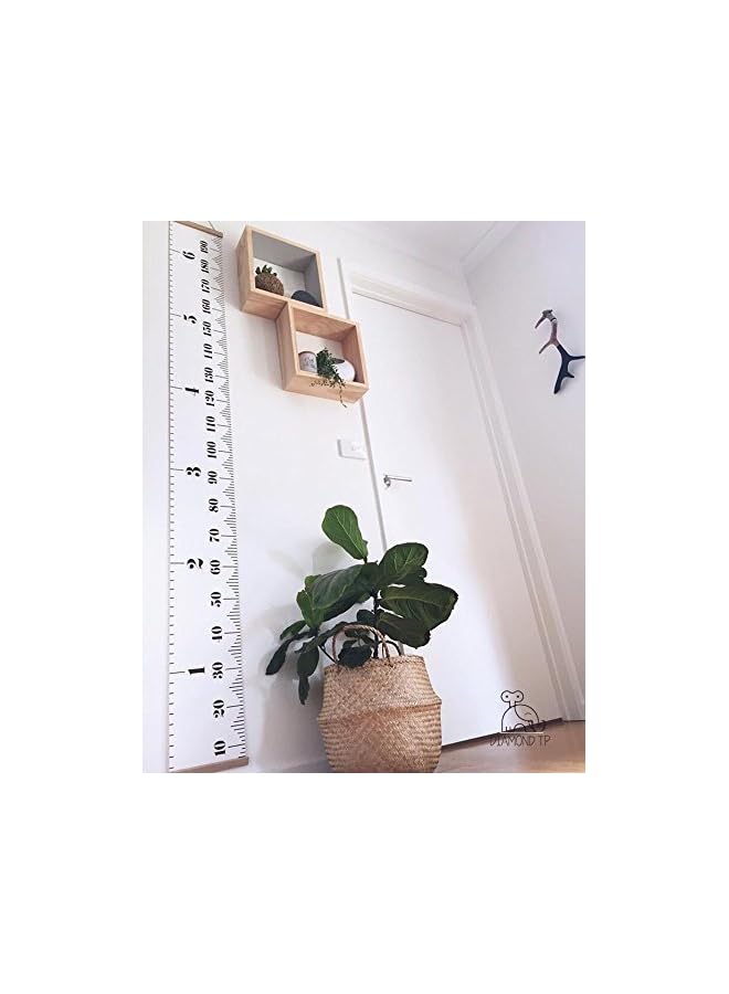 The Bros (20cm x 200cm, White & Black) - Miaro Kids Growth Chart, Wood Frame Fabric Canvas Height Measurement Ruler From Baby to Adult for Child's Room Decoration 20cm x 200cm - Image 3