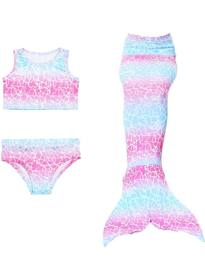 NIBEMINENT 3-Piece Mermaid Swimming Costume Set 120cm - Image 1