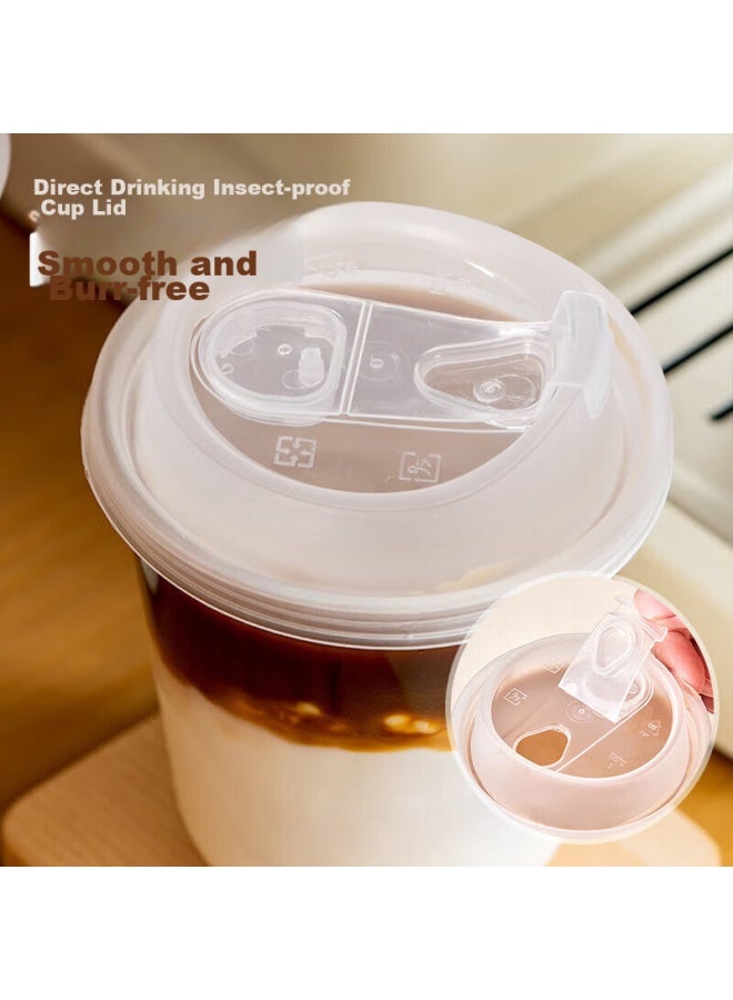 MAX COOK Maxcook Coffee Cups, Disposable Cups, Milk Tea Cups, Beverage Cups, 400Ml, 10 Pieces With Lids, Mcb8167 - Image 4
