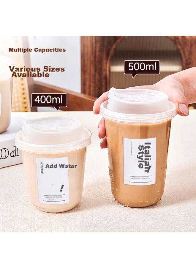 MAX COOK Maxcook Coffee Cups, Disposable Cups, Milk Tea Cups, Beverage Cups, 400Ml, 10 Pieces With Lids, Mcb8167 - Image 2